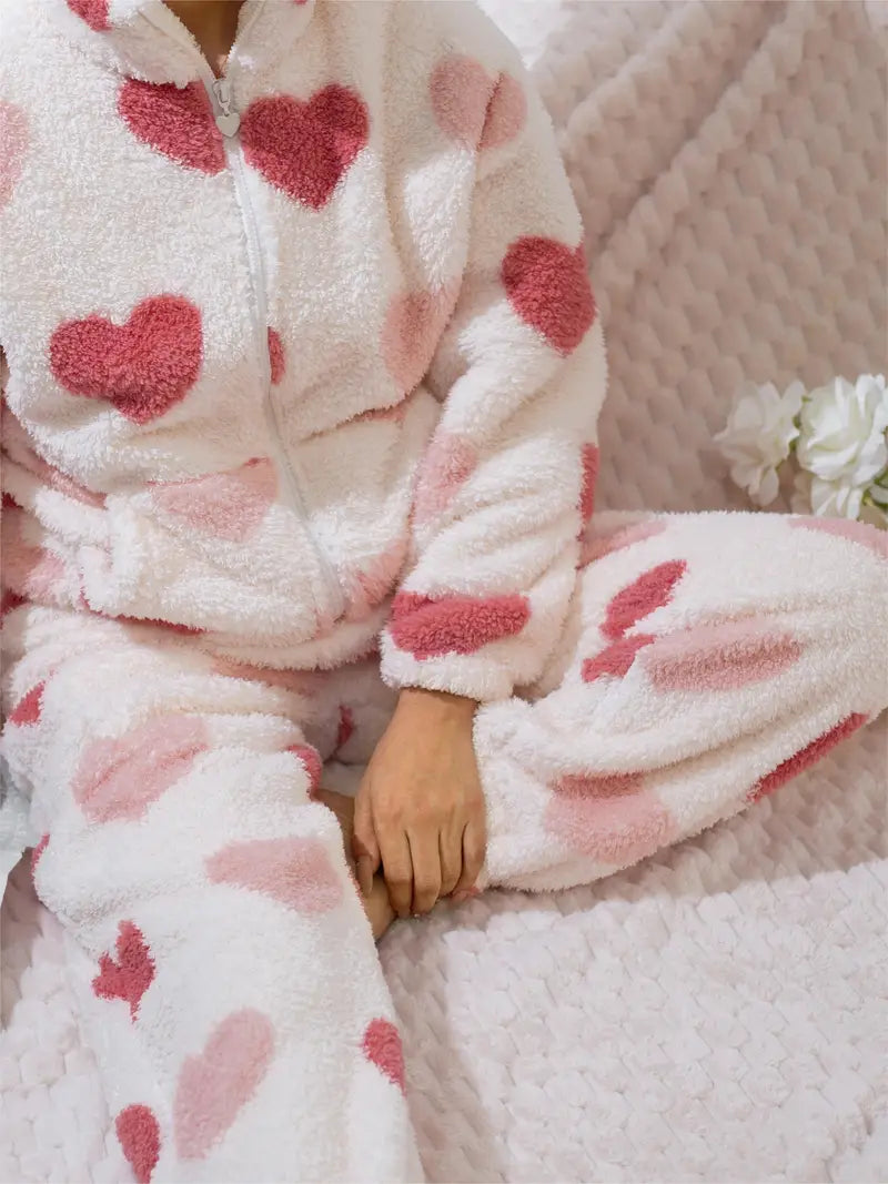 Valentine’s Fleece Heart Pajama Set