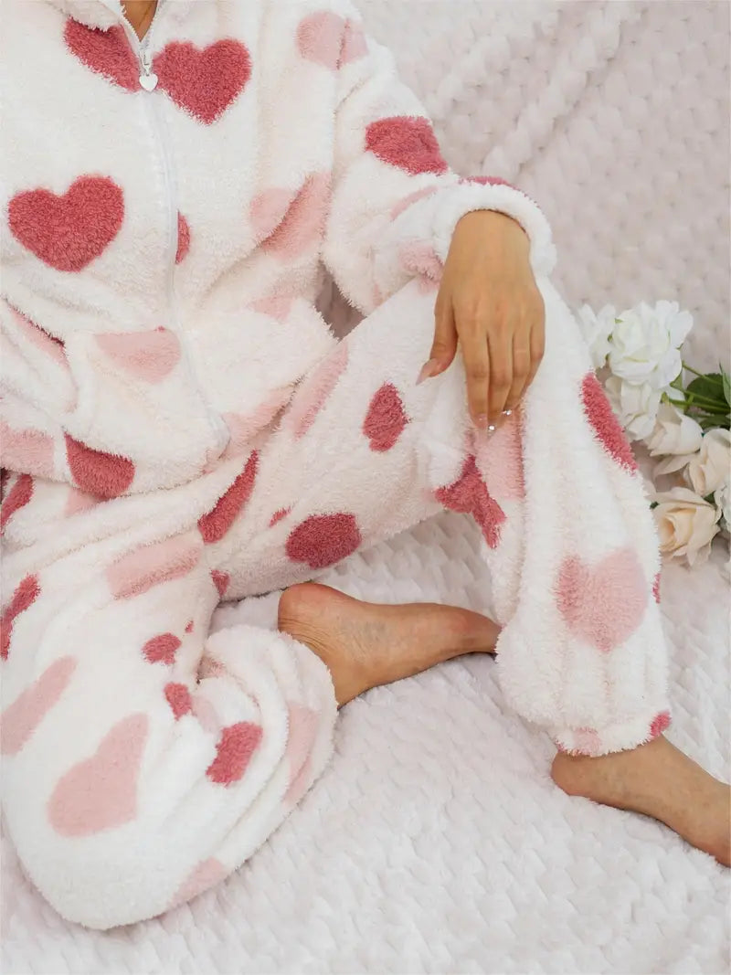 Valentine’s Fleece Heart Pajama Set