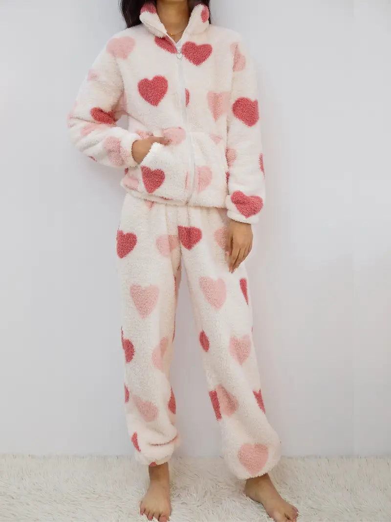 Valentine’s Fleece Heart Pajama Set