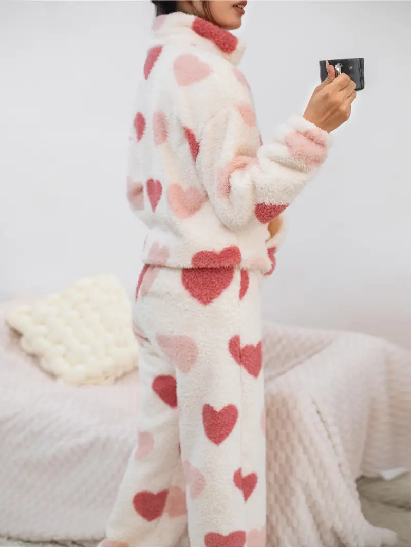 Valentine’s Fleece Heart Pajama Set