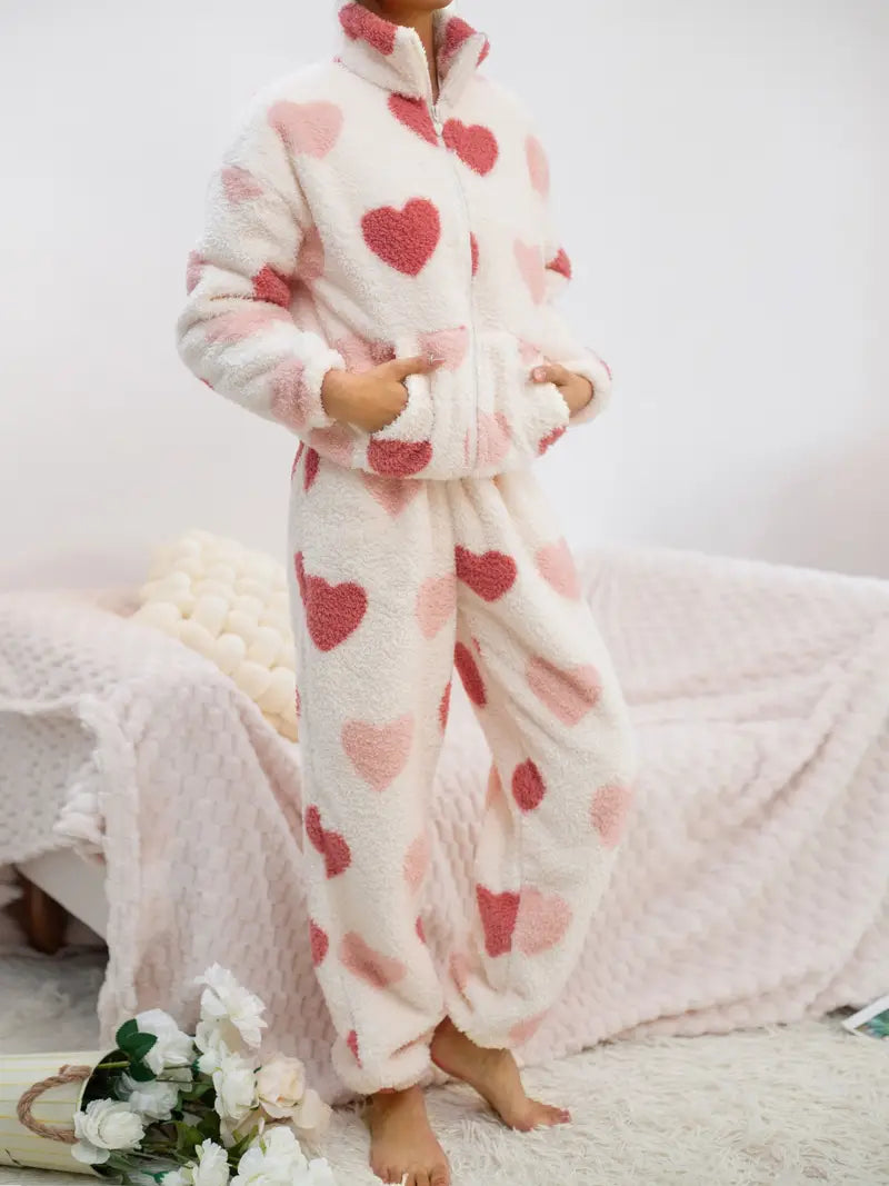 Valentine’s Fleece Heart Pajama Set