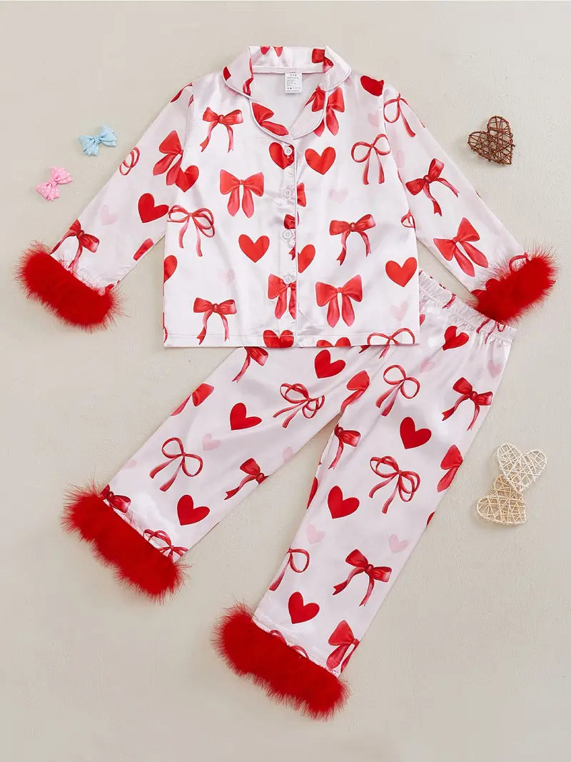 Valentine's Day Pajama Set for Girls 2-9 Years