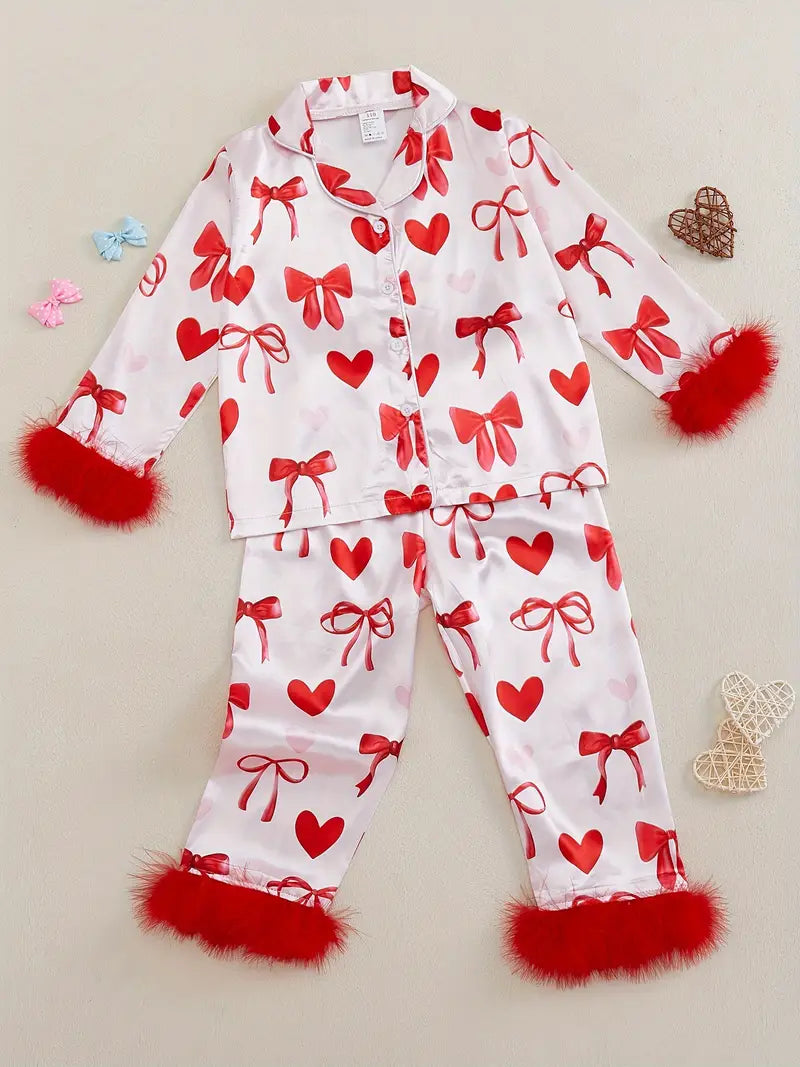 Valentine's Day Pajama Set for Girls 2-9 Years