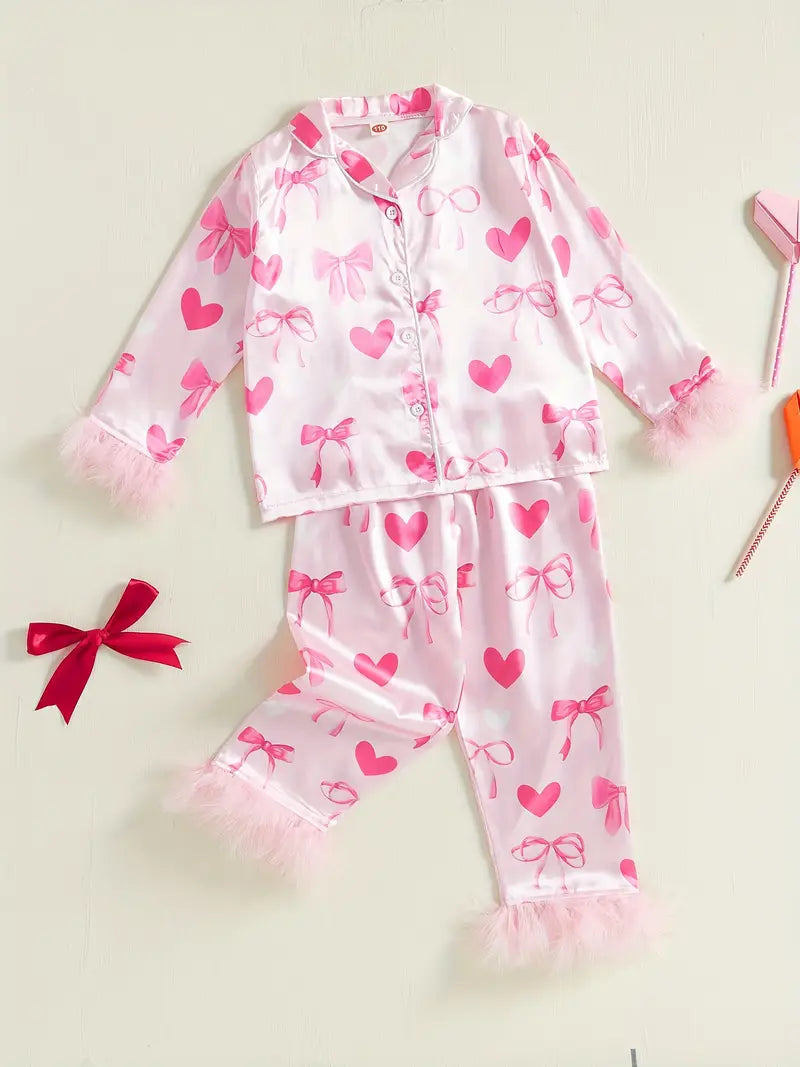 Valentine's Day Pajama Set for Girls 2-9 Years