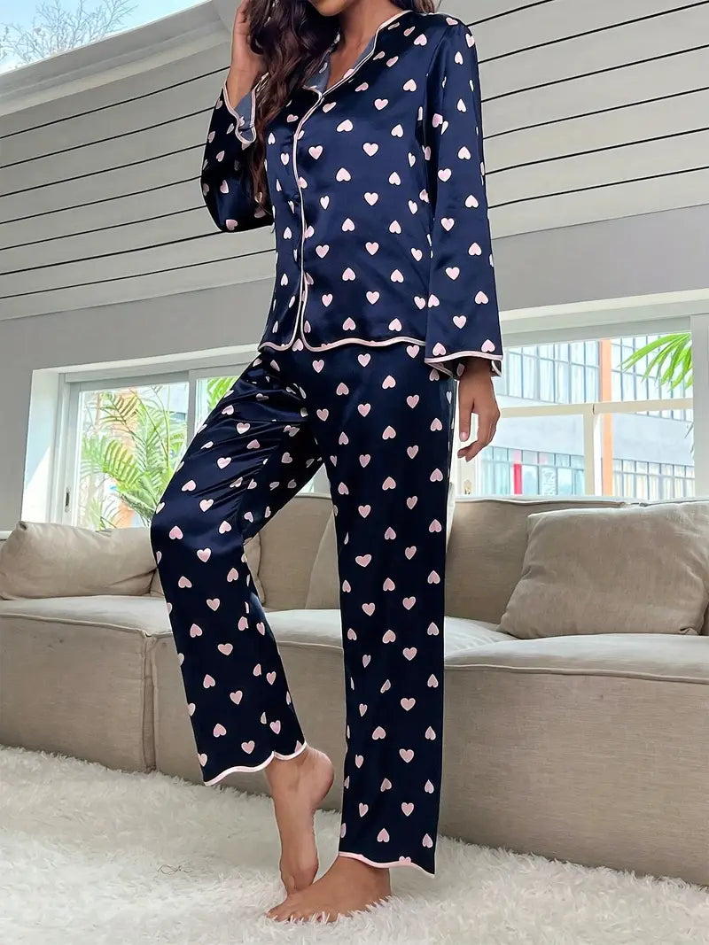 Valentine’s Satin Heart Pajama Set