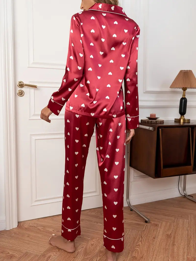 Valentine’s Red love print long-sleeved PJS