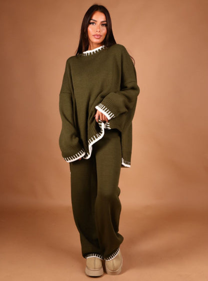 Knit Oversized Pant Set