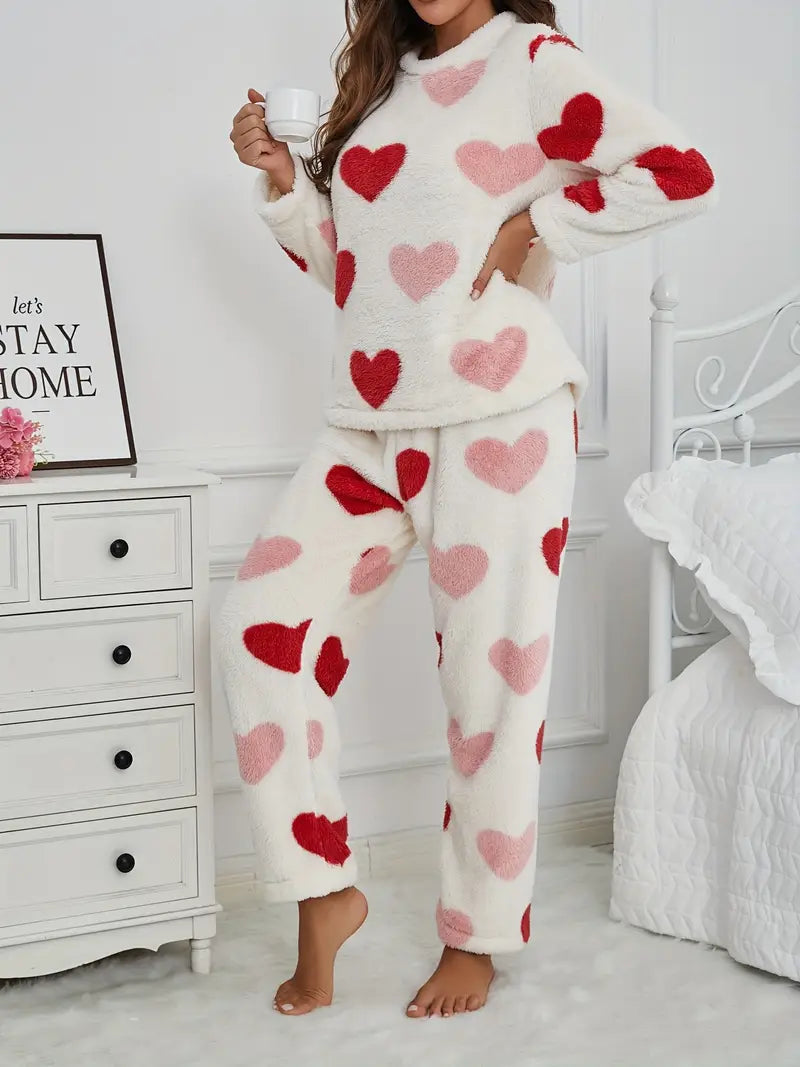 Valentine’s Peach Heart Pajama Set