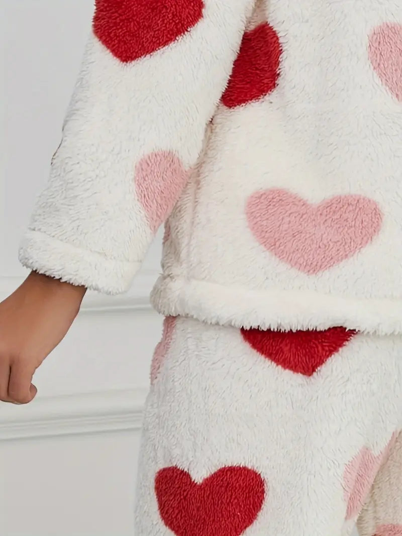 Valentine’s Peach Heart Pajama Set