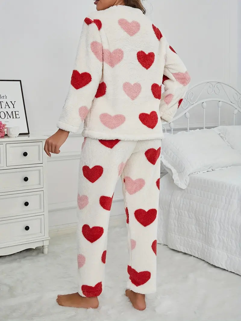 Valentine’s Peach Heart Pajama Set