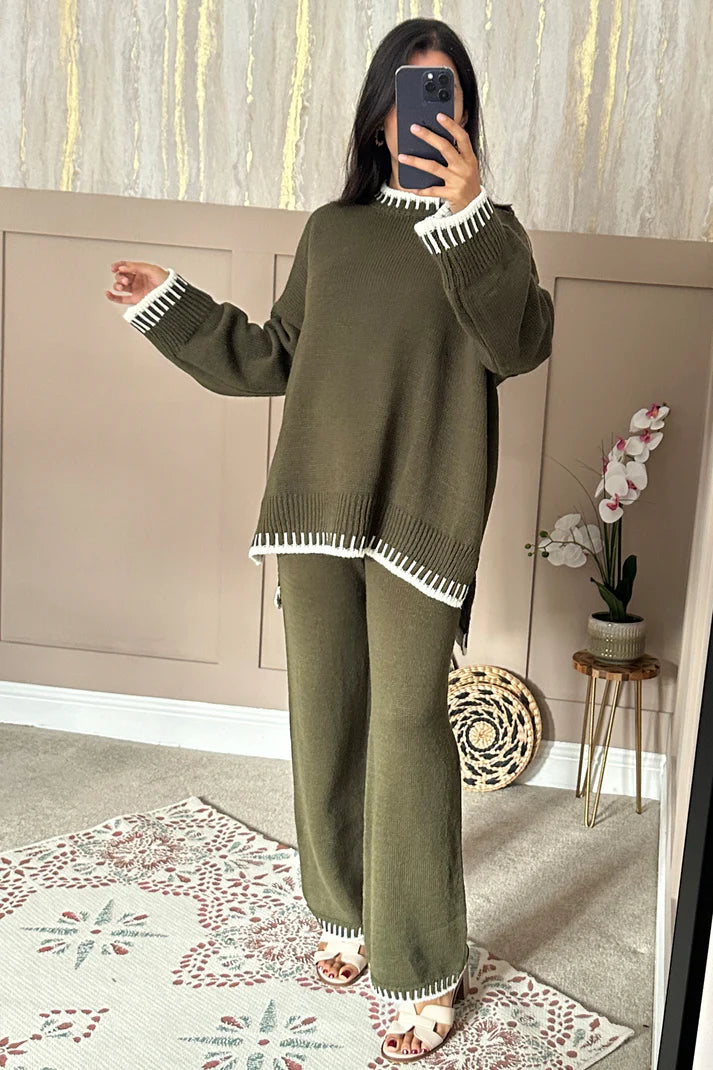 Knit Oversized Pant Set