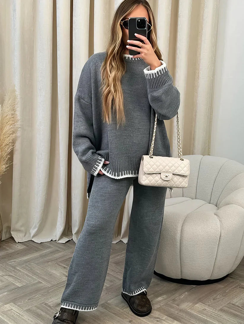 Knit Oversized Pant Set