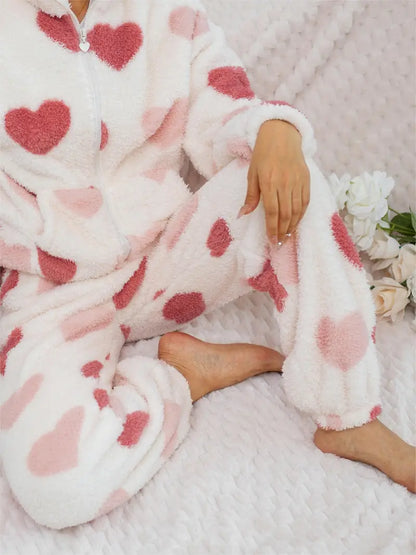 Valentine’s Fleece Heart Pajama Set
