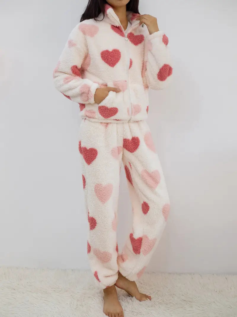 Valentine’s Fleece Heart Pajama Set