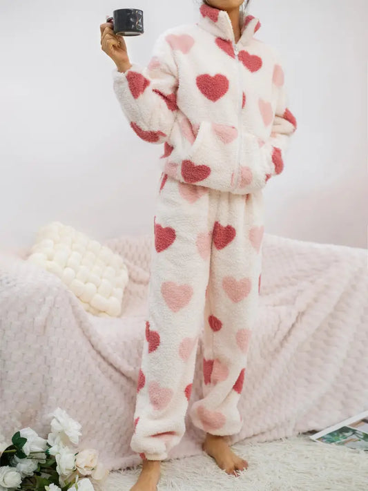 Valentine’s Fleece Heart Pajama Set