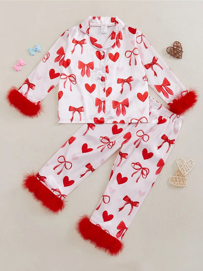 Valentine's Day Pajama Set for Girls 2-9 Years