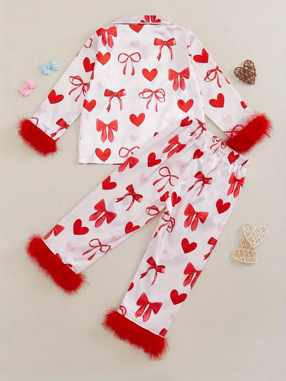 Valentine's Day Pajama Set for Girls 2-9 Years