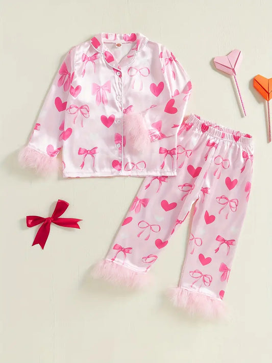 Valentine's Day Pajama Set for Girls 2-9 Years