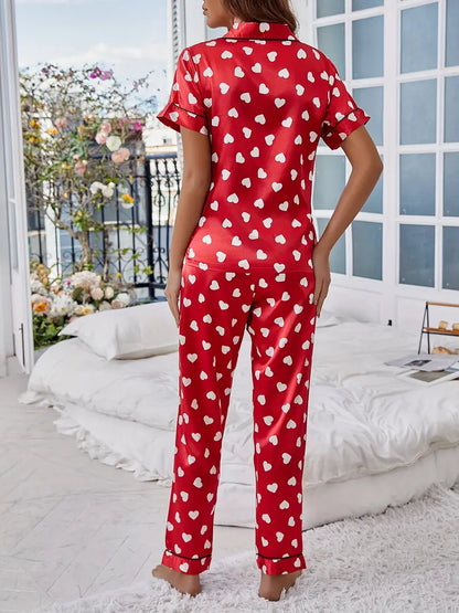 Valentine's Women Heart Print Pajama Set