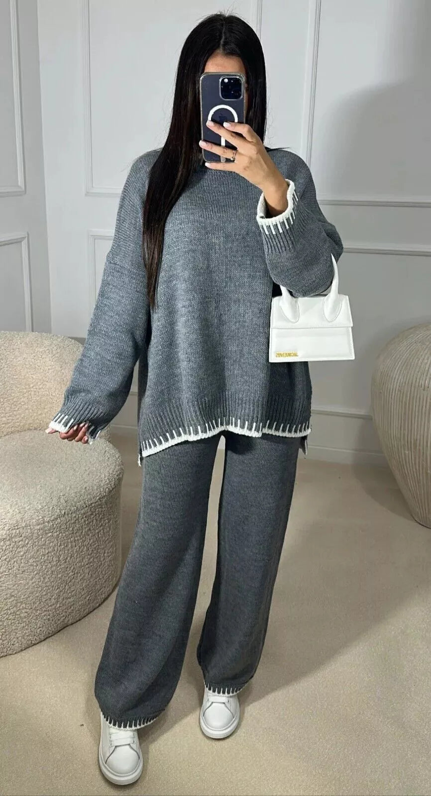 Knit Oversized Pant Set